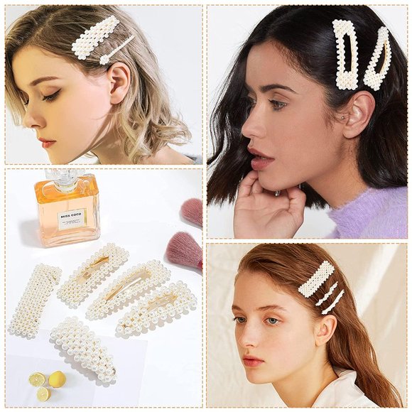 18 Pcs Pearl Hair Clips Large Hair Clips Pins Barrette Hair for Women Girls - Picture 3 of 7